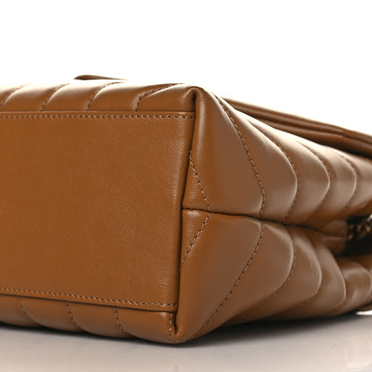 Saint Laurent Calfskin Y Quilted Monogram Small Loulou Chain Satchel Dark Natural 9 of 9