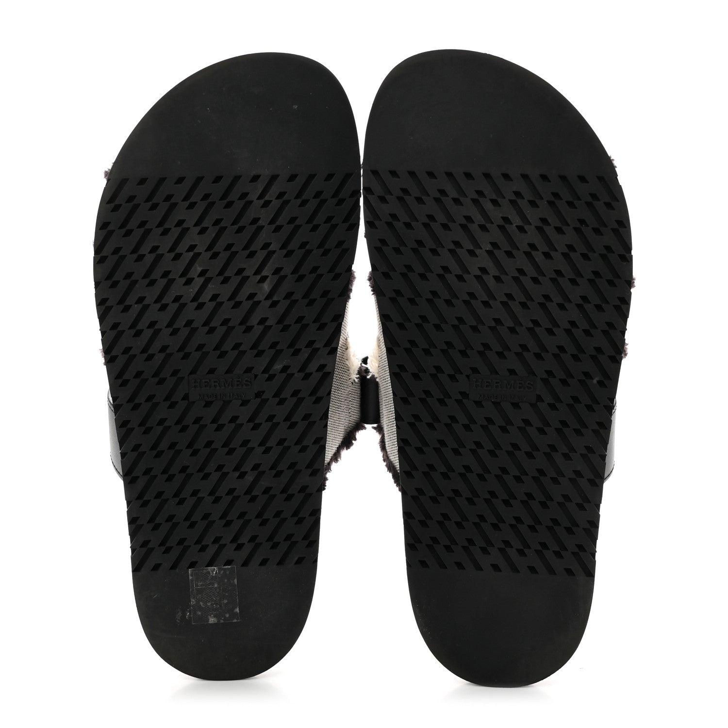 Hermes Techno Fringed H Canvas Caflskin Womens Chypre Sandals 39 Prunoir Black 5 of 9