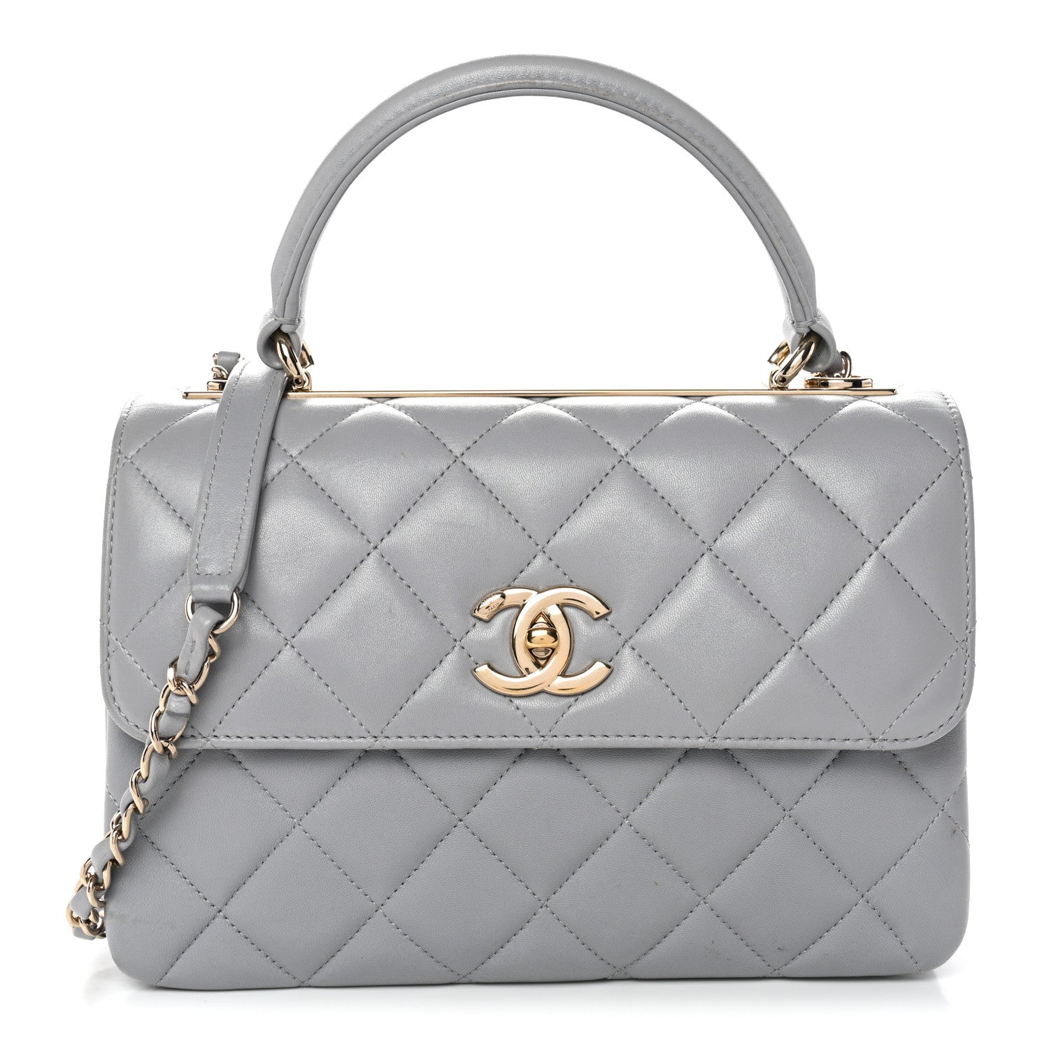 Chanel Lambskin Quilted Small Trendy CC Flap Dual Handle Bag Grey 1 of 13