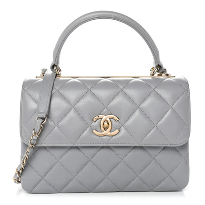 Chanel Lambskin Quilted Small Trendy CC Flap Dual Handle Bag Grey 1 of 13