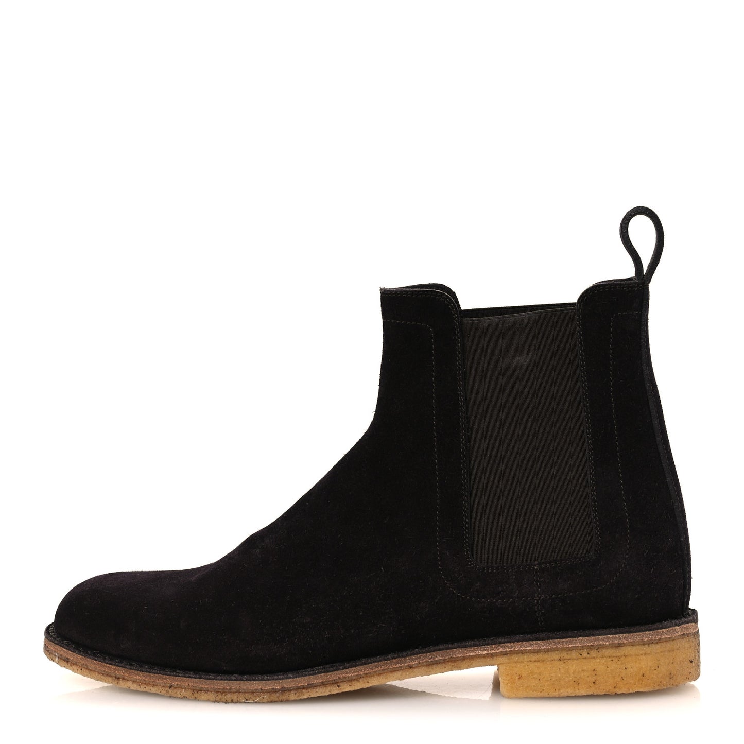 Suede Calfskin Rubber Sole Chelsea Boots 41 Espresso