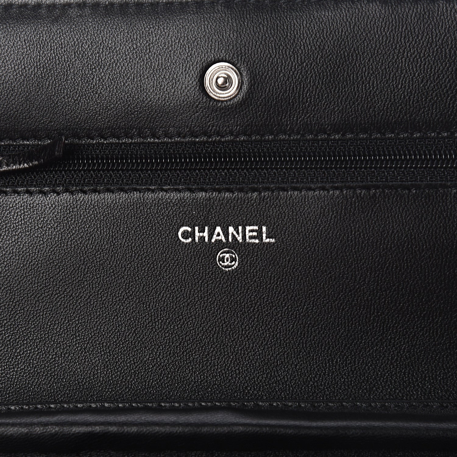 Chanel Lambskin Quilted Wallet On Chain WOC Black 7 of 11