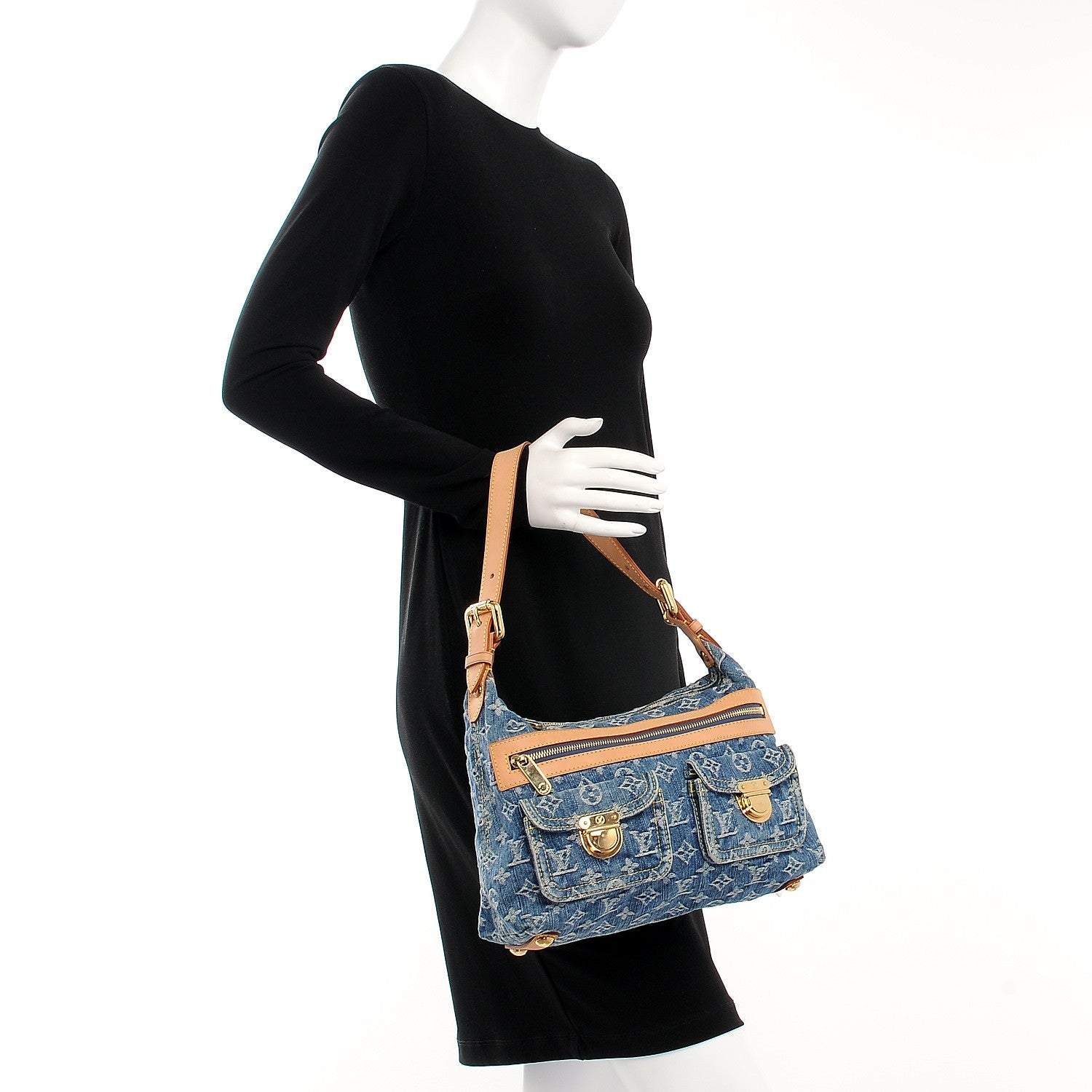 Louis Vuitton Monogram Denim Baggy PM Blue 2 of 7
