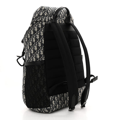 Christian Dior Oblique Calfskin 8 Backpack Beige Black 3 of 10