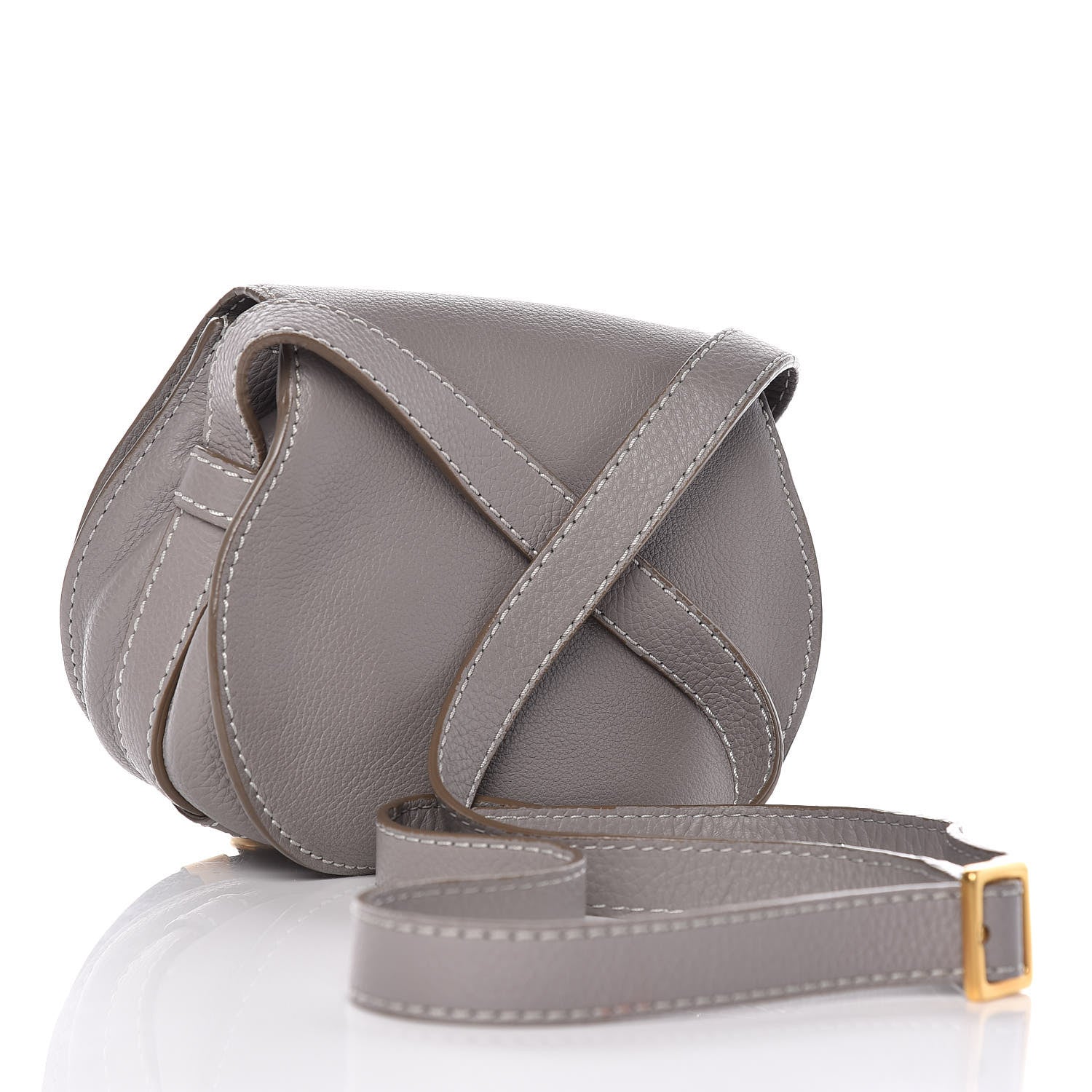 Chloe Calfskin Mini Marcie Round Crossbody Bag Cashmere Grey 3 of 13