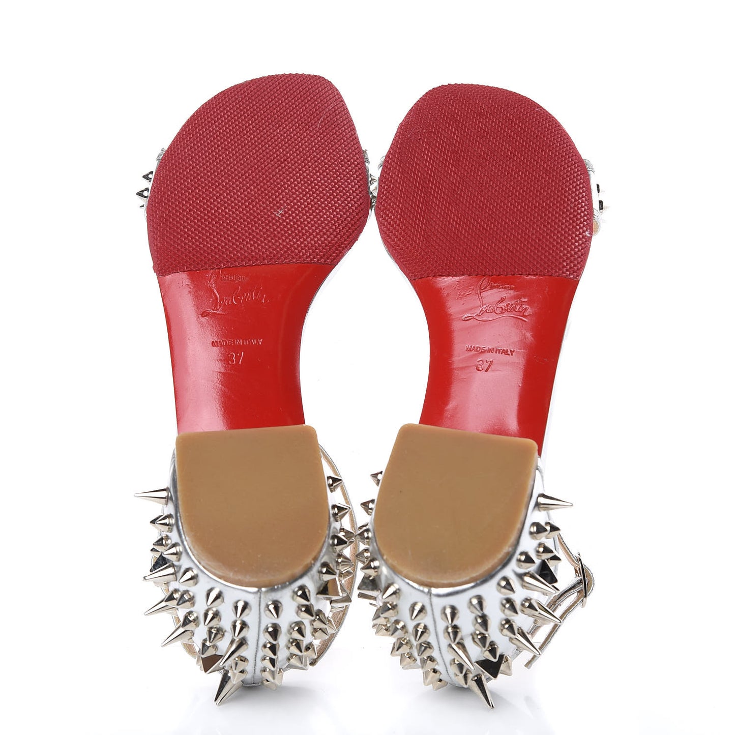 Metallic Druide Spiked Sandals 37 Silver