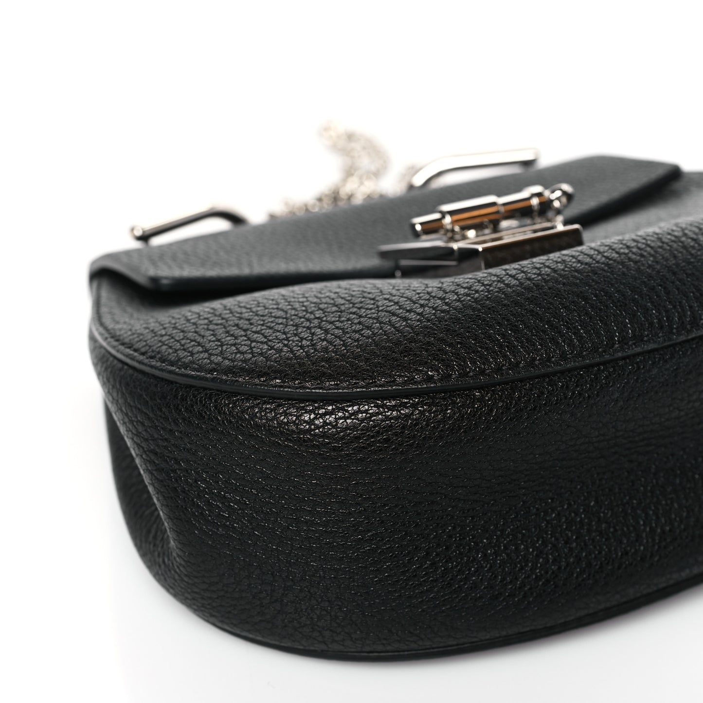 Grained Lambskin Mini Drew Shoulder Bag Black