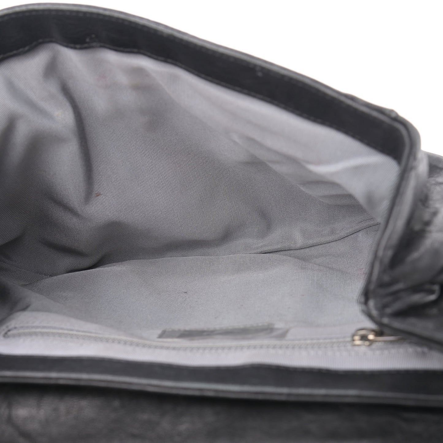 Washed Lambskin Quilted Chain Around Messenger Black