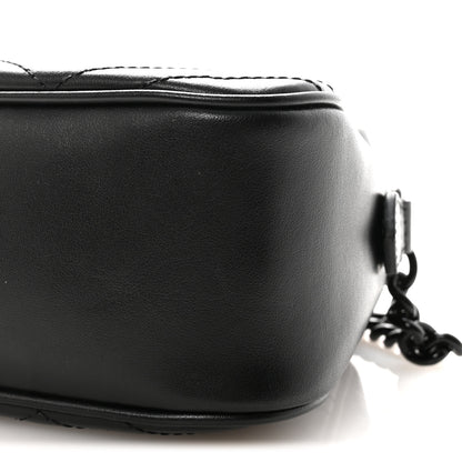 Gucci Calfskin Matelasse Monochrome Small GG Marmont Chain Shoulder Bag Black 9 of 9