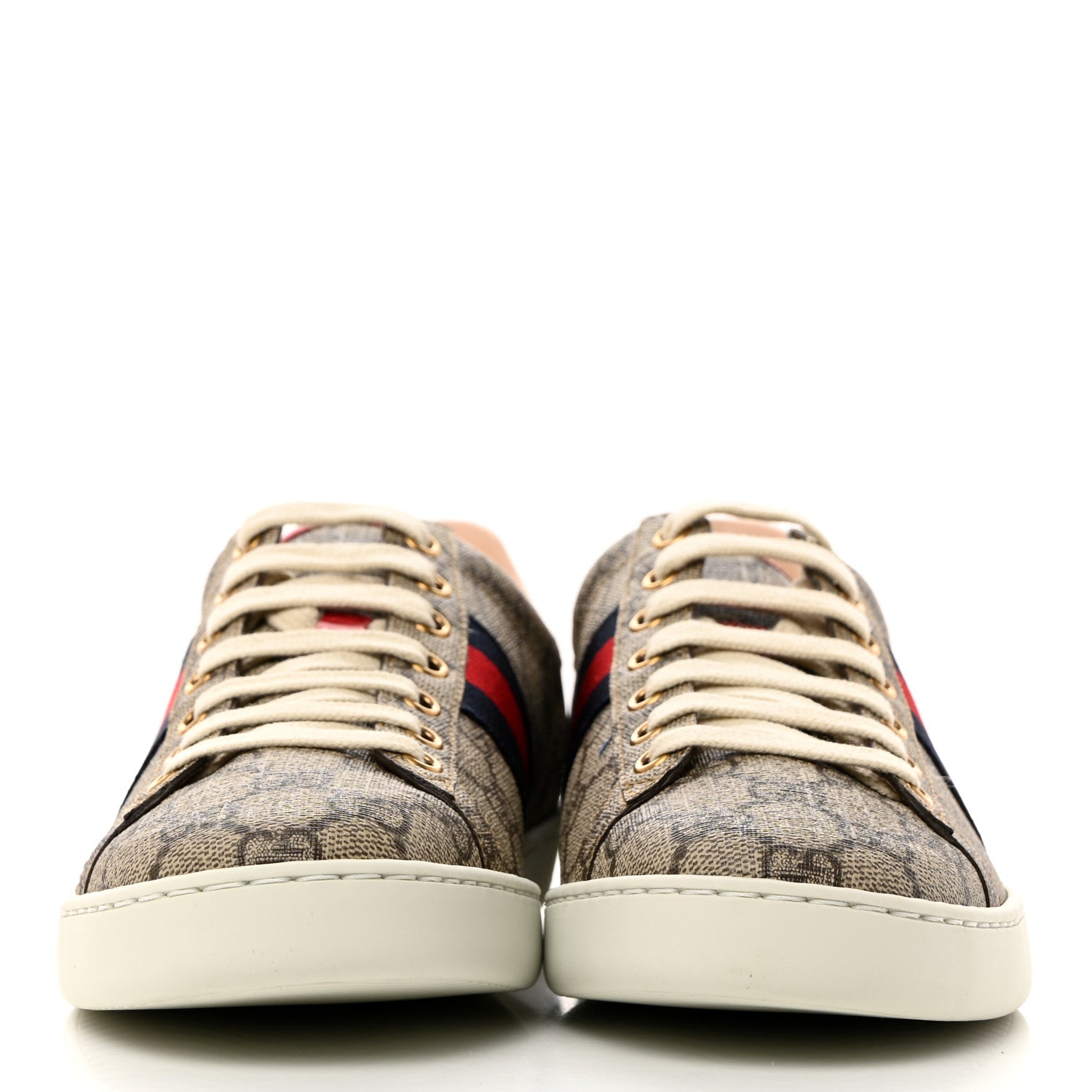 Gucci GG Supreme Monogram Womens Ace Low-Top Sneaker 38.5 Beige 2 of 9