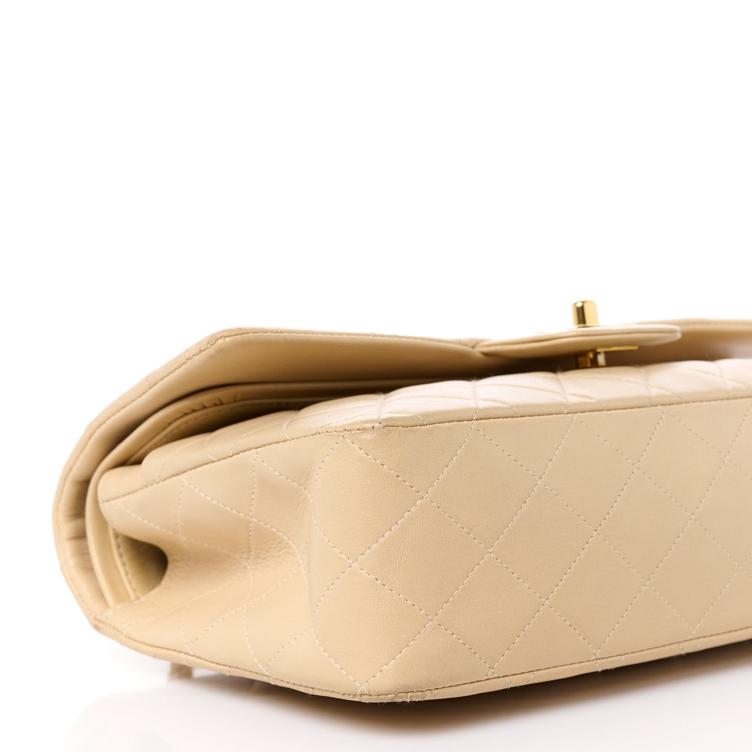 Chanel Lambskin Quilted Medium Double Flap Beige 11 of 17