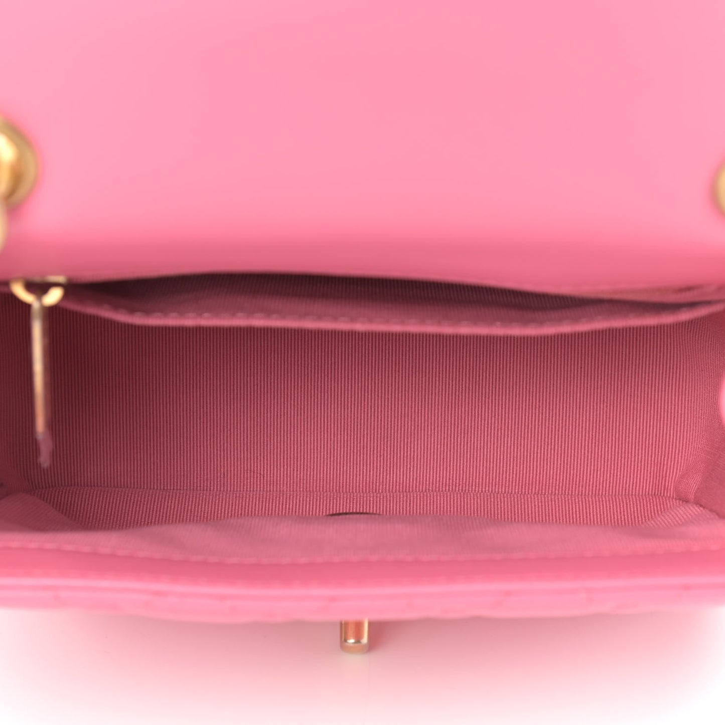 Lambskin Resin Quilted Mini Pearl Samba Square Flap Pink