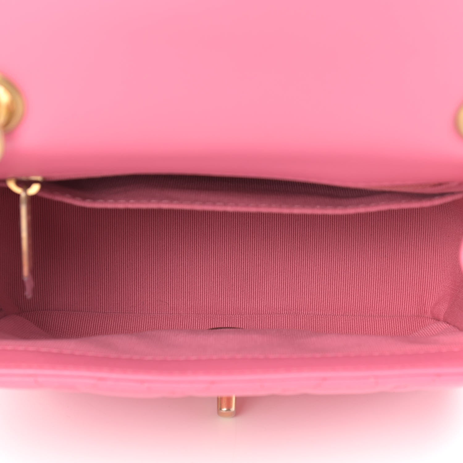 Chanel Lambskin Resin Quilted Mini Pearl Samba Square Flap Pink 4 of 8
