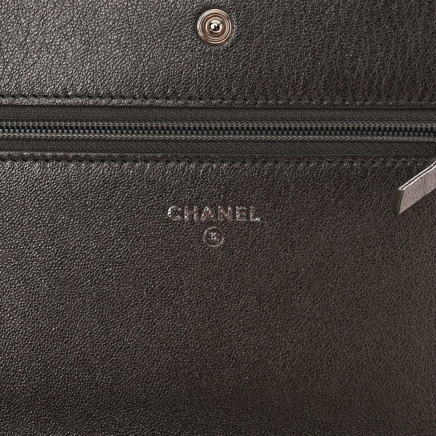 Metallic Goatskin Quilted Diamond CC Wallet On Chain WOC Pewter