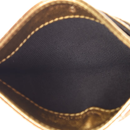 Chanel Metallic Calfskin Crocodile Embossed Cocodile Card Holder Gold 5 of 9