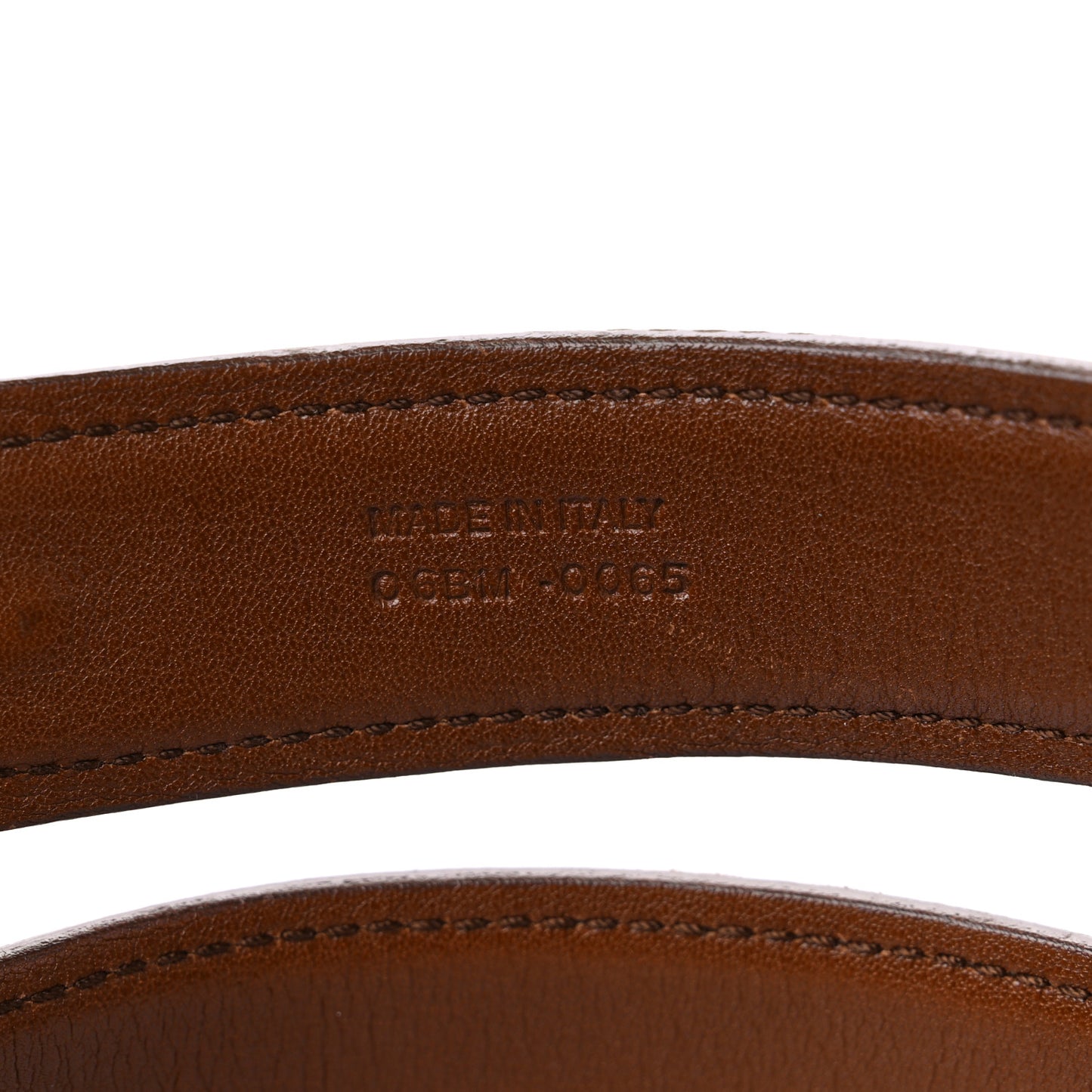 Calfskin Stitched CD Belt 95 38 Brown