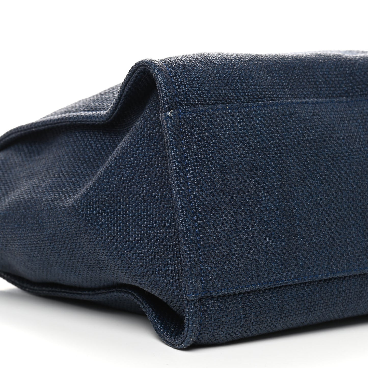 Woven Straw Raffia Large Deauville Tote Dark Blue