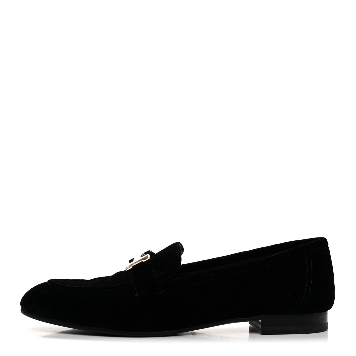 Hermes Velvet Womens Paris Loafers 41 Black 1 of 10