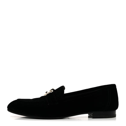 Hermes Velvet Womens Paris Loafers 41 Black 1 of 10
