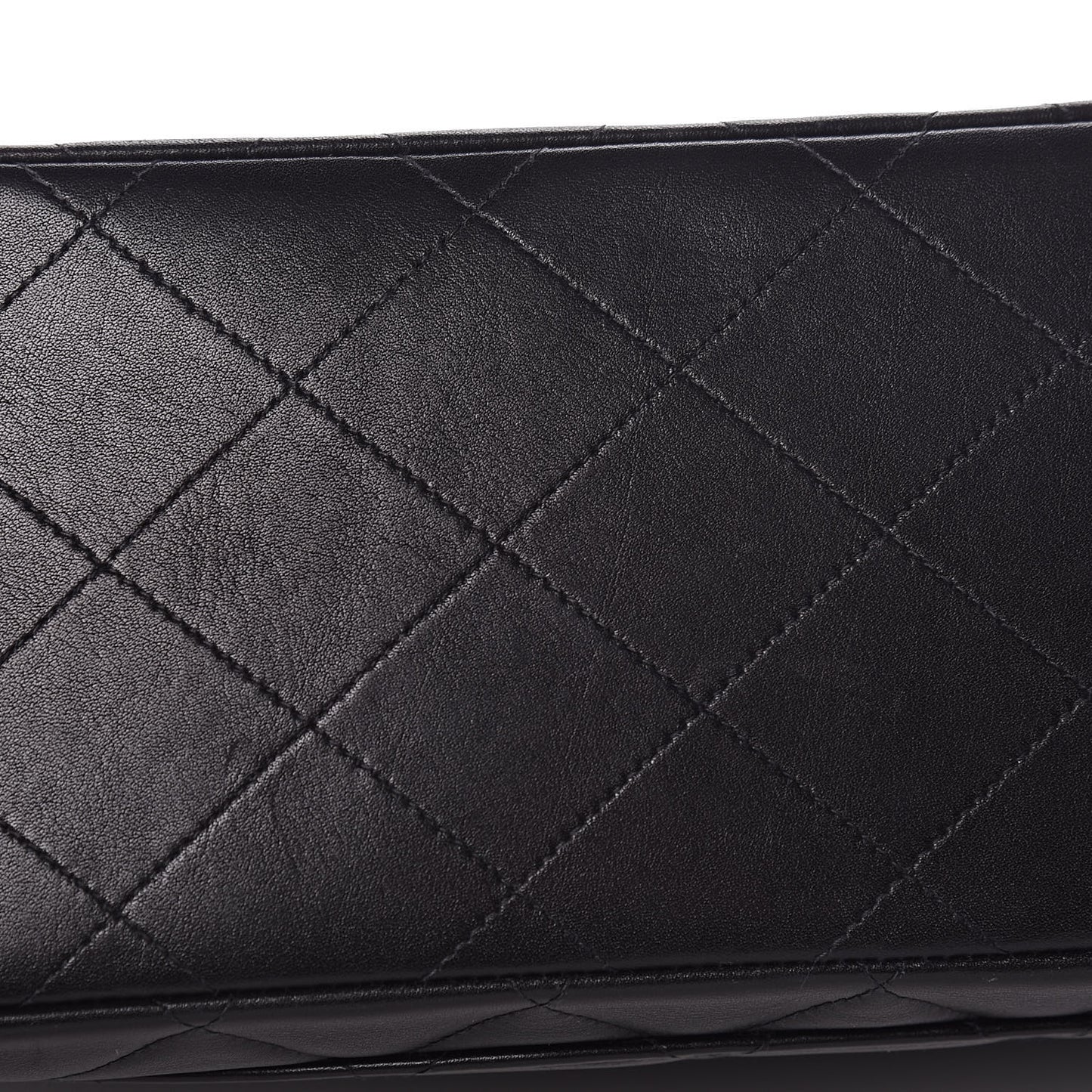 Lambskin Quilted XL Jumbo Single Flap Black