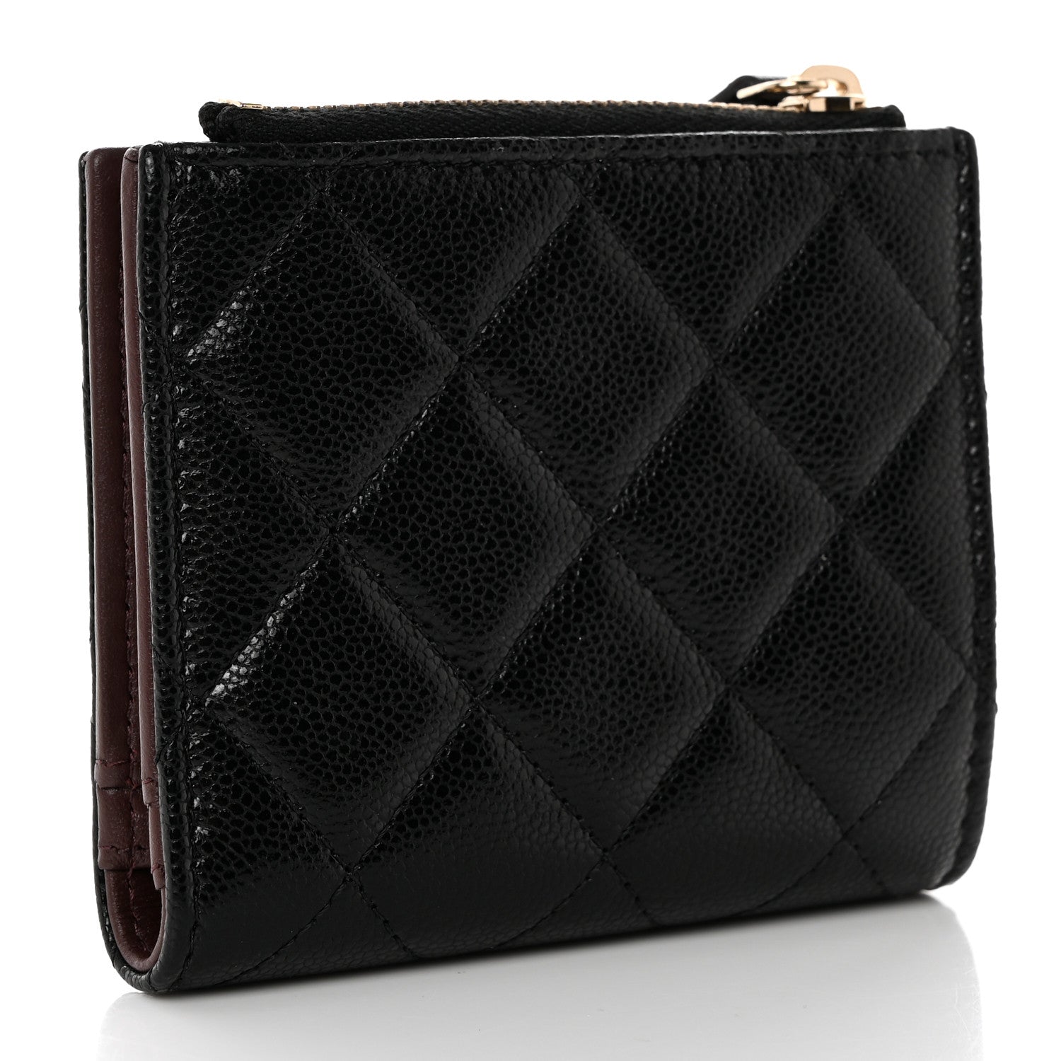 Chanel Caviar Quilted CC Zip Compact Wallet Black 3 of 9