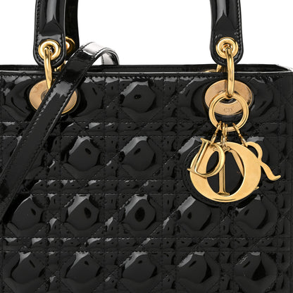 Christian Dior Patent Cannage Medium Lady Dior Black 8 of 14