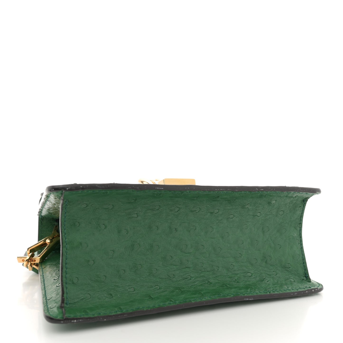 Ostrich Mini Sylvie Top Handle Bag Green
