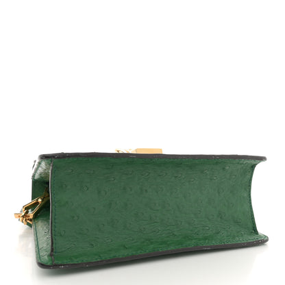 Gucci Ostrich Mini Sylvie Top Handle Bag Green 4 of 14