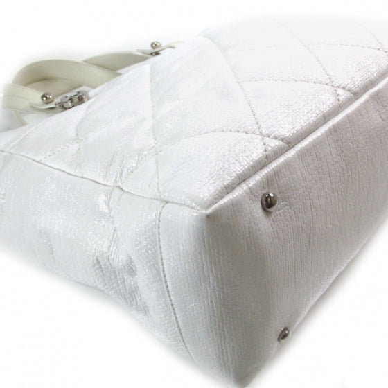 Paris Biarritz Large Quilted Tote White