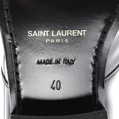 Saint Laurent Patent Lace Up Wyatt 25 Derby Shoes 40 Black 6 of 9