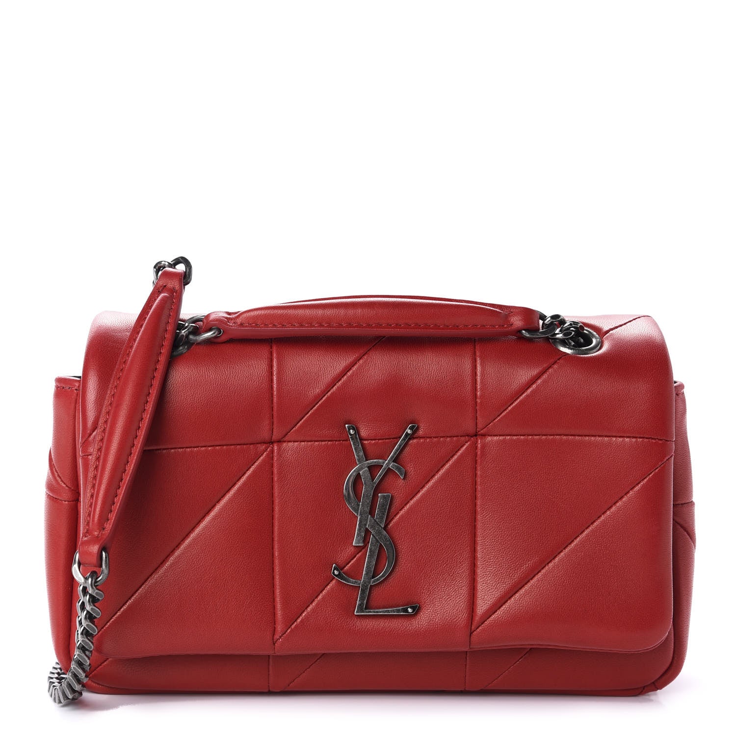 Saint Laurent Lambskin Patchwork Monogram Small Jamie Red 1 of 11
