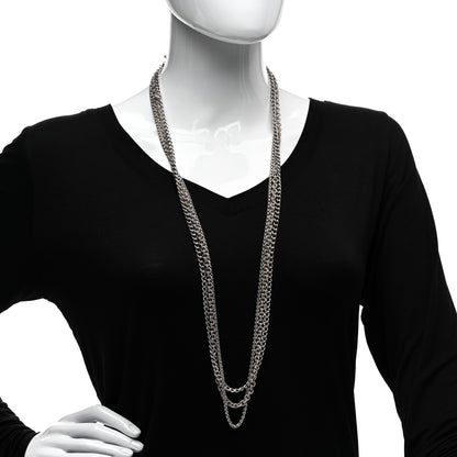 David Yurman Sterling Silver Three Row Chain Necklace 2 of 4