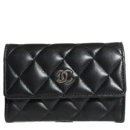 Chanel Lambskin Quilted Flap Card Holder Black 1 of 9