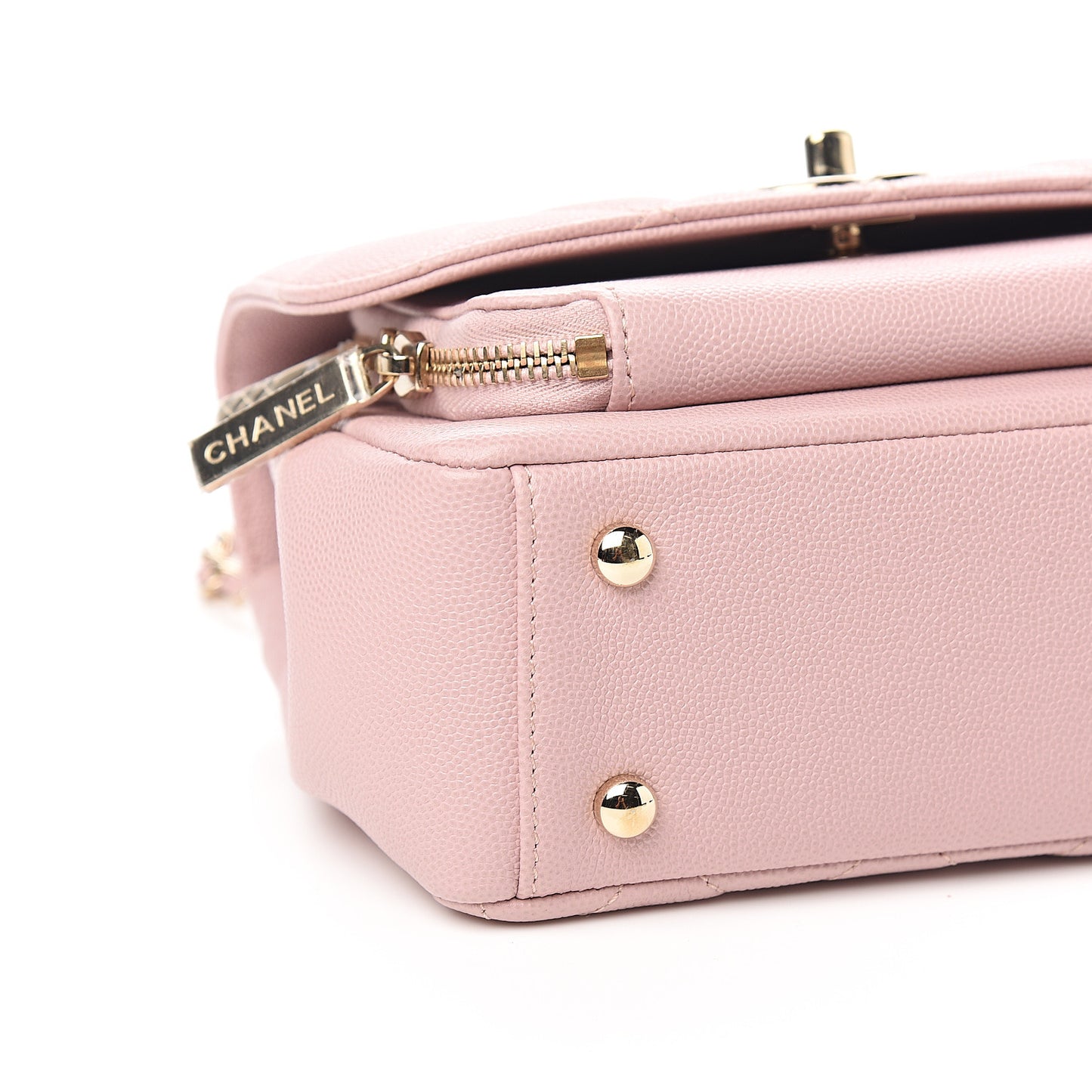 Caviar Quilted Small Business Affinity Flap Light Pink