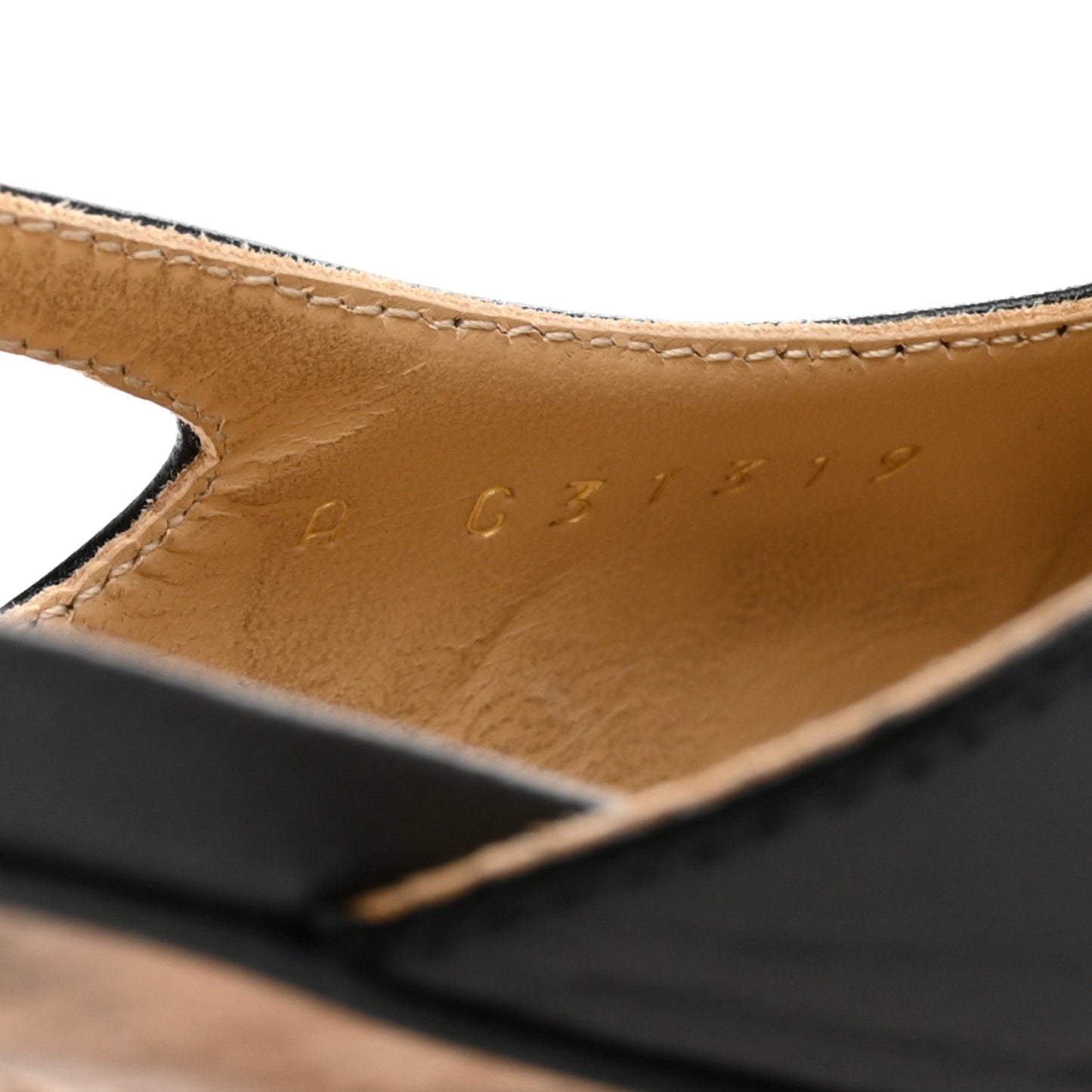 Goatskin Grosgrain Cap Toe CC Slingback Flats 39.5 Black