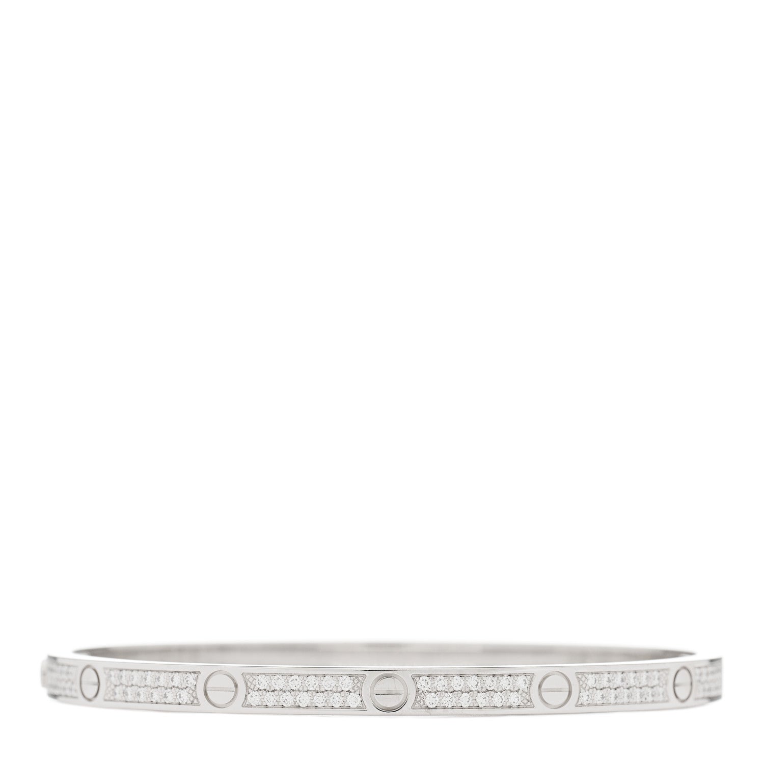Cartier 18K White Gold Diamond Small LOVE Paved Bracelet 15 2 of 4