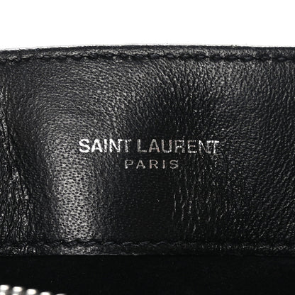 Saint Laurent Metallic Calfskin Y Quilted Monogram Small Loulou Chain Satchel Acciaio 8 of 11