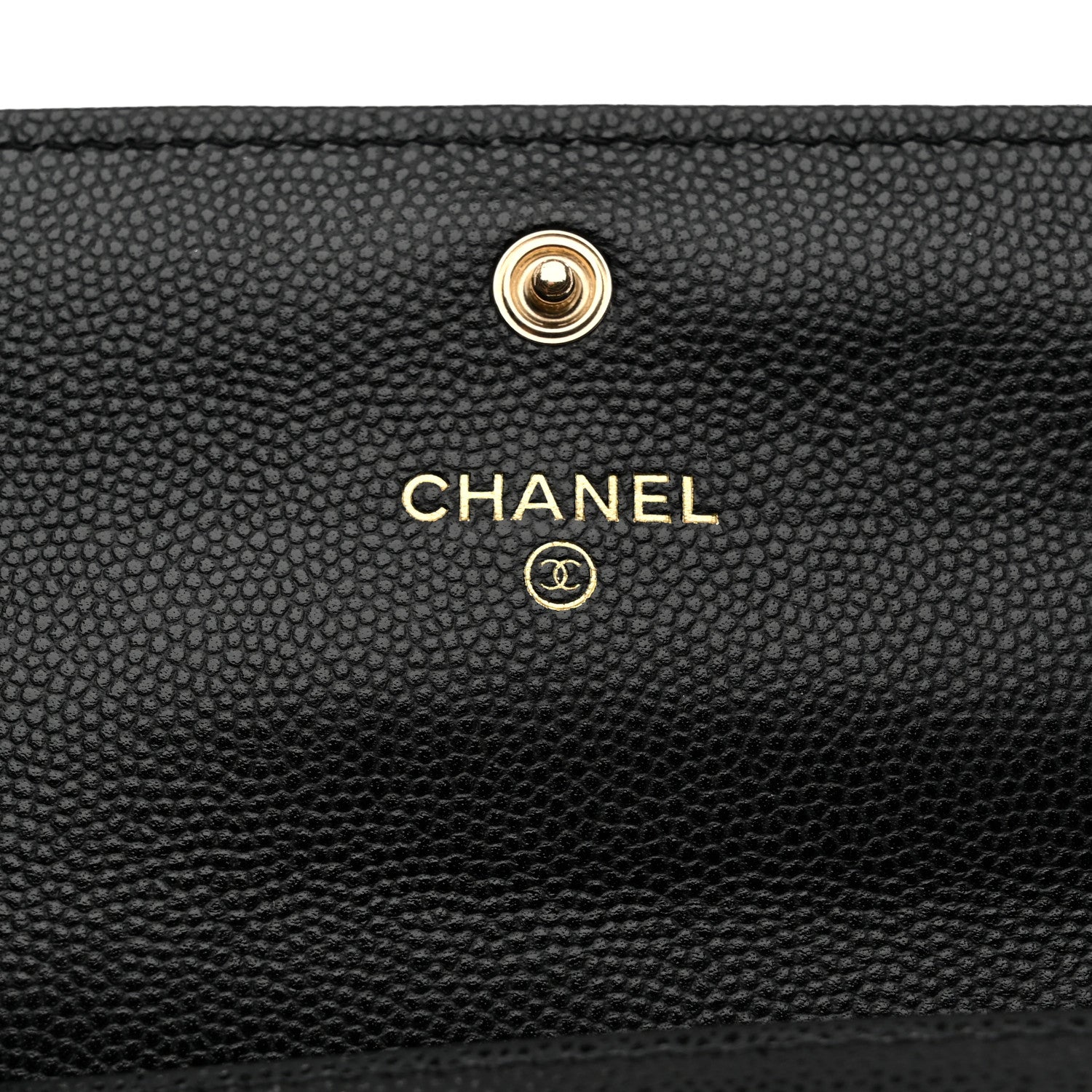 Chanel Caviar Quilted Crystal CC Large Gusset Flap Wallet Black 6 of 8