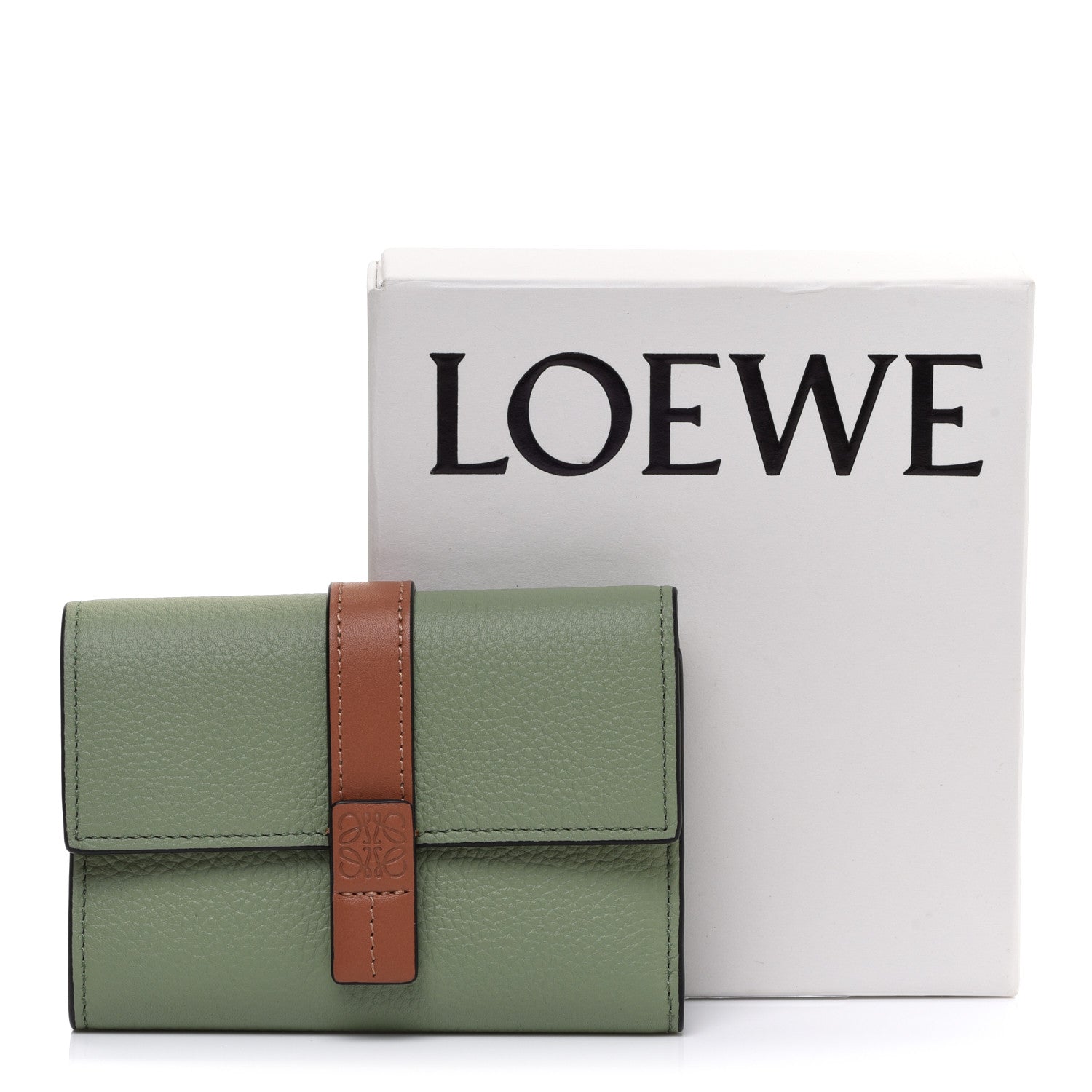 Loewe Grained Calfskin Small Vertical Wallet Rosemary Tan 9 of 9