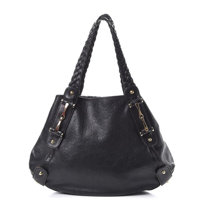 Gucci Guccissima Medium Pelham Shoulder Bag Black 1 of 8
