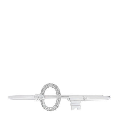 Tiffany 18K White Gold Diamond Keys Wire Bracelet 1 of 3