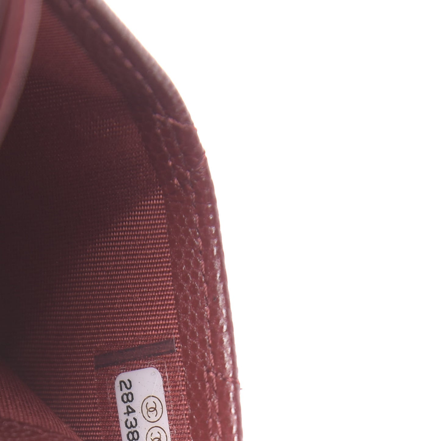 Caviar Quilted Card Holder Burgundy