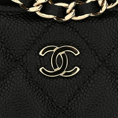 Chanel Caviar Quilted Top Handle Slim Vanity With Chain Black 11 of 12