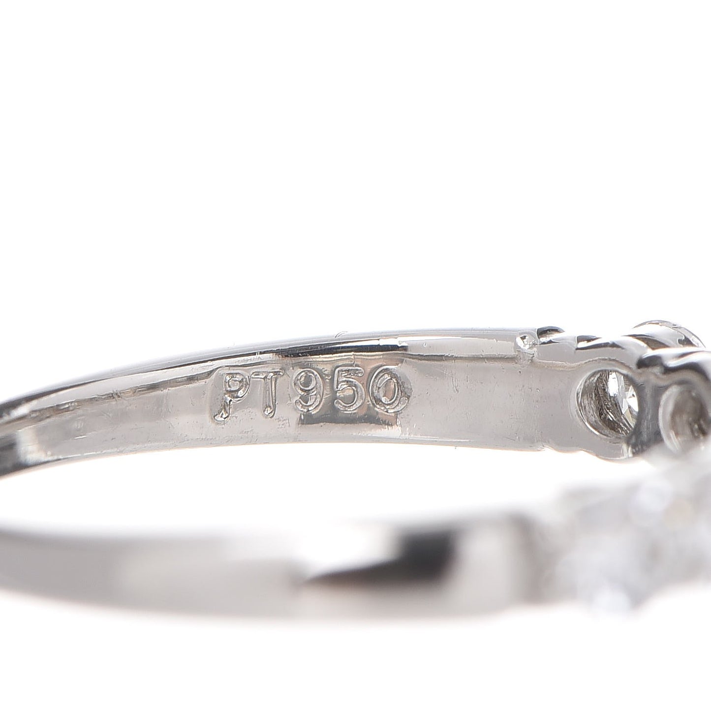 Platinum Diamond .57ctw 3mm Embrace Half Circle Band Ring 50 5.5