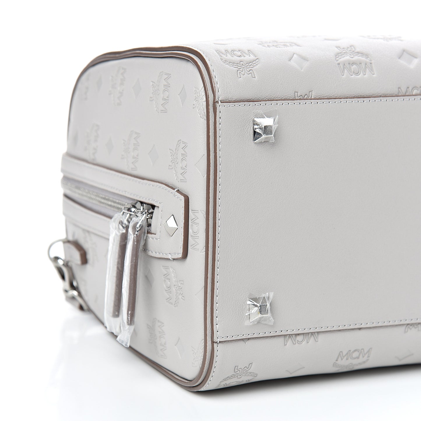Calfskin Ottomar Monogram Essential Boston Bag Dove