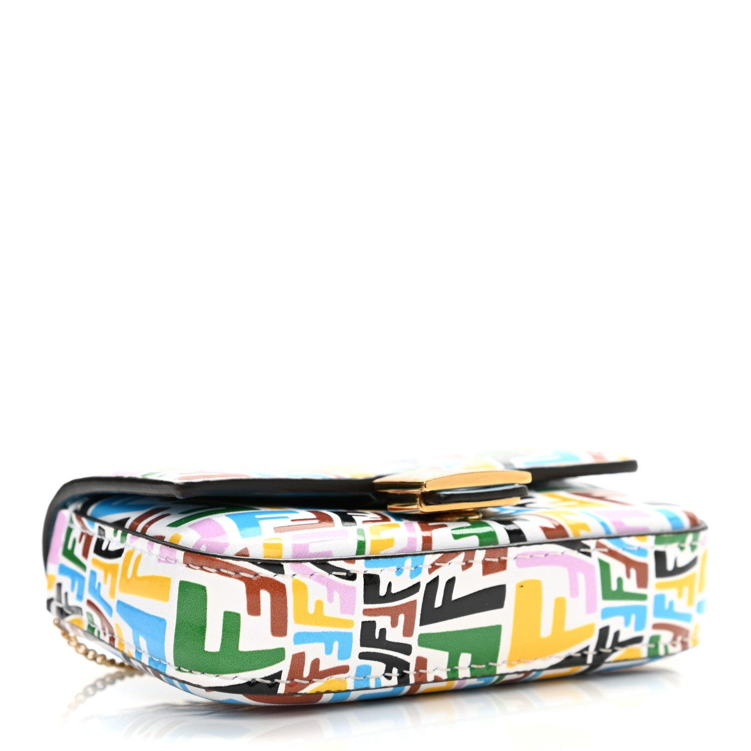 Fendi X SARAH COLEMAN Vitello Liberty Ceylon Micro FF Fish Eye Embossed Nano Baguette Charm Multicolor Cyber Blue 4 of 11