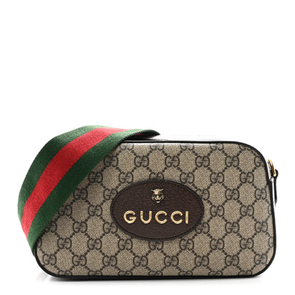 Gucci GG Supreme Monogram Web Neo Vintage Shoulder Bag Beige New Acero Crop 1 of 10