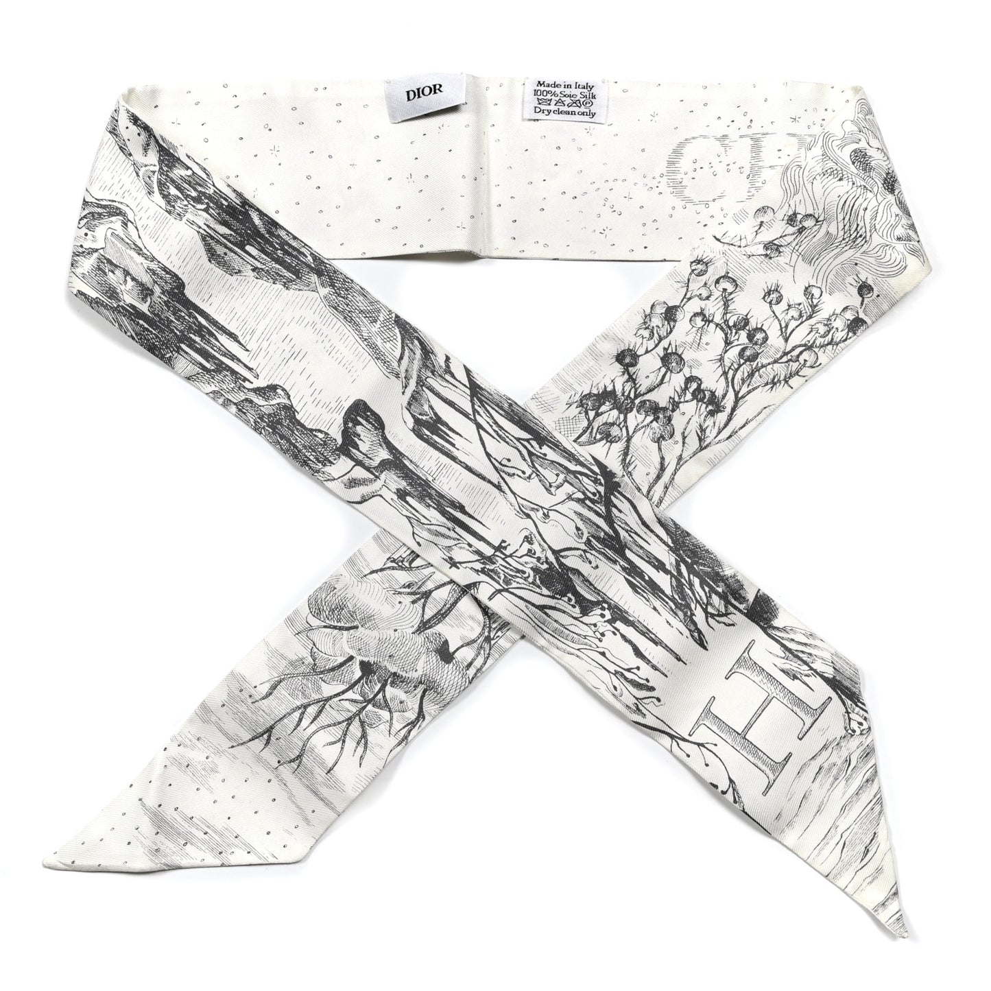 Silk ABCDior H Mitzah Scarf Grey
