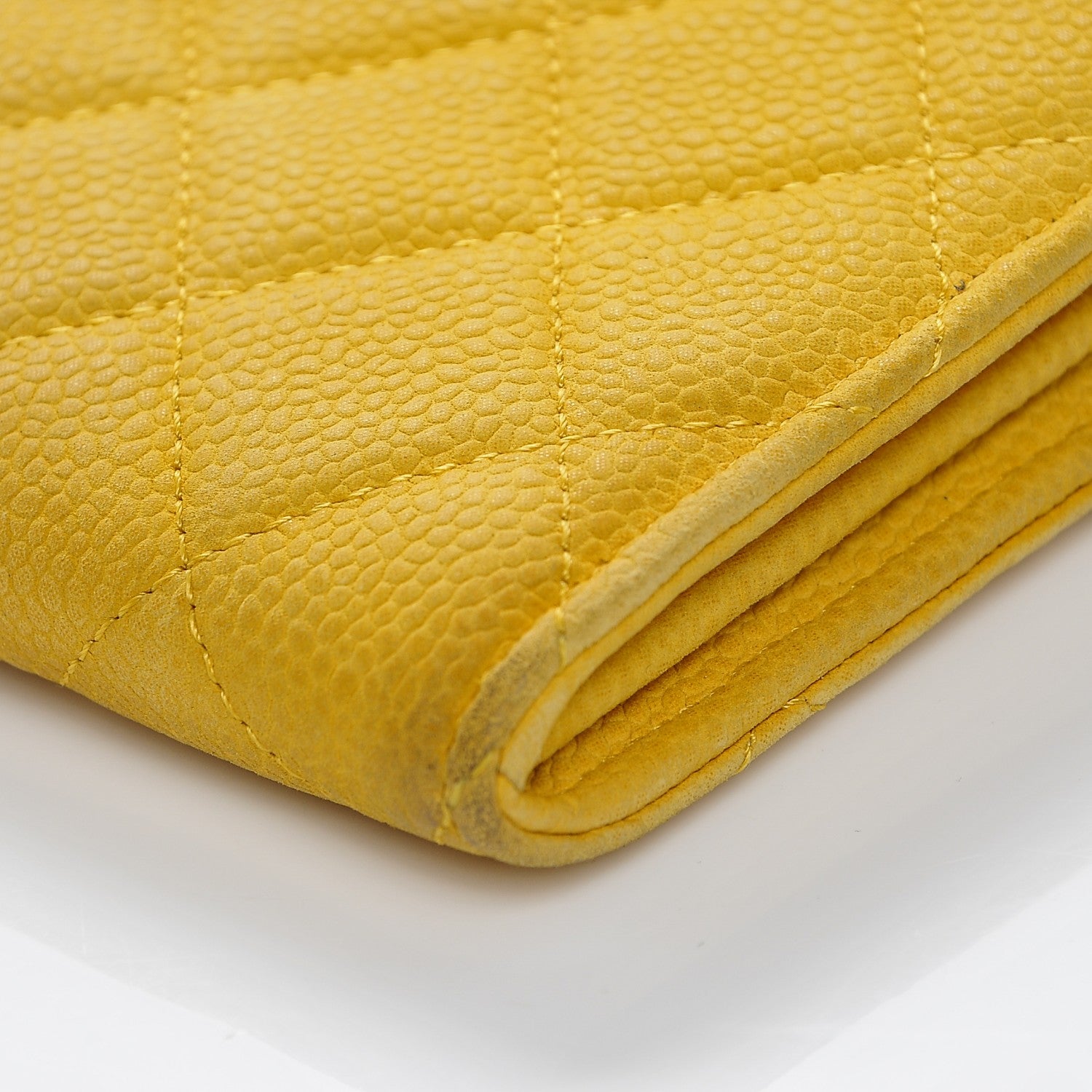 Chanel Iridescent Caviar Quilted Large Flap Wallet Yellow 10 of 10