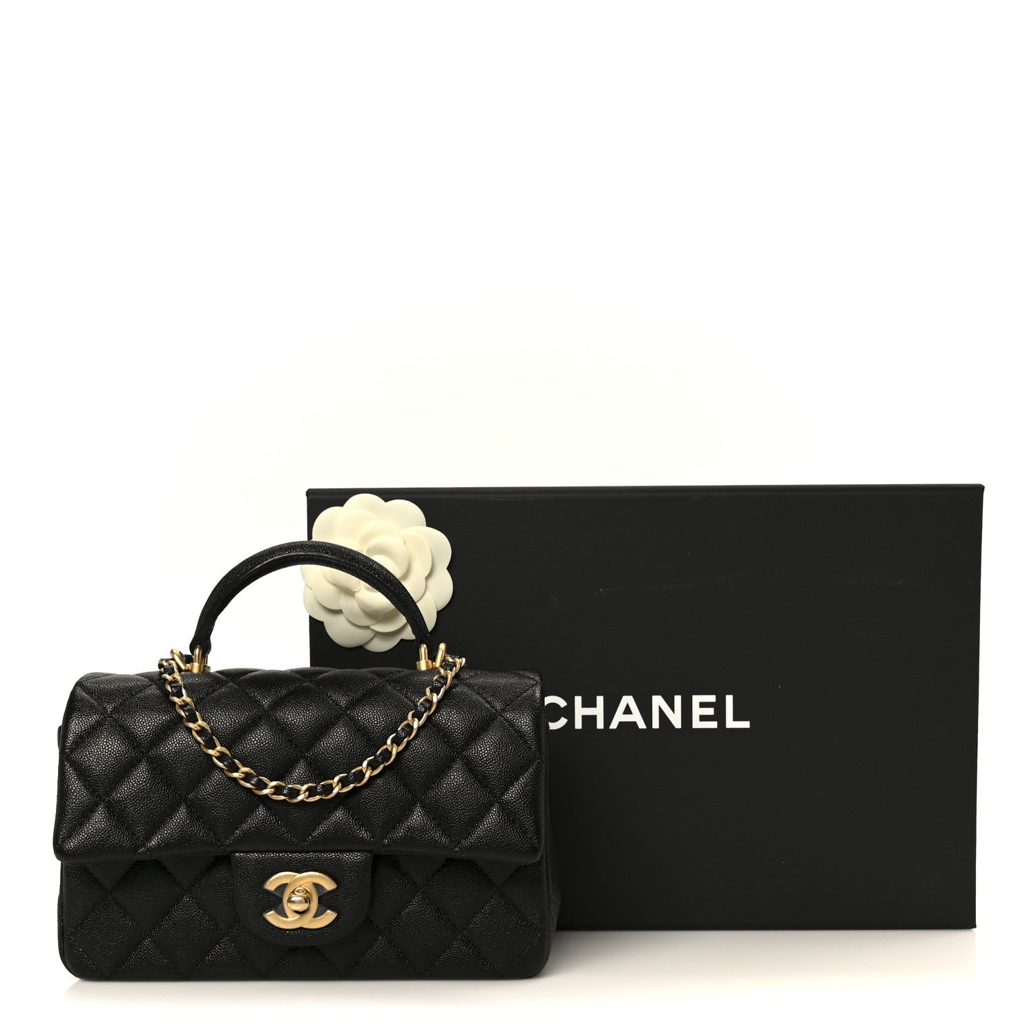 Chanel Caviar Quilted Mini Top Handle Rectangular Flap Black 12 of 12